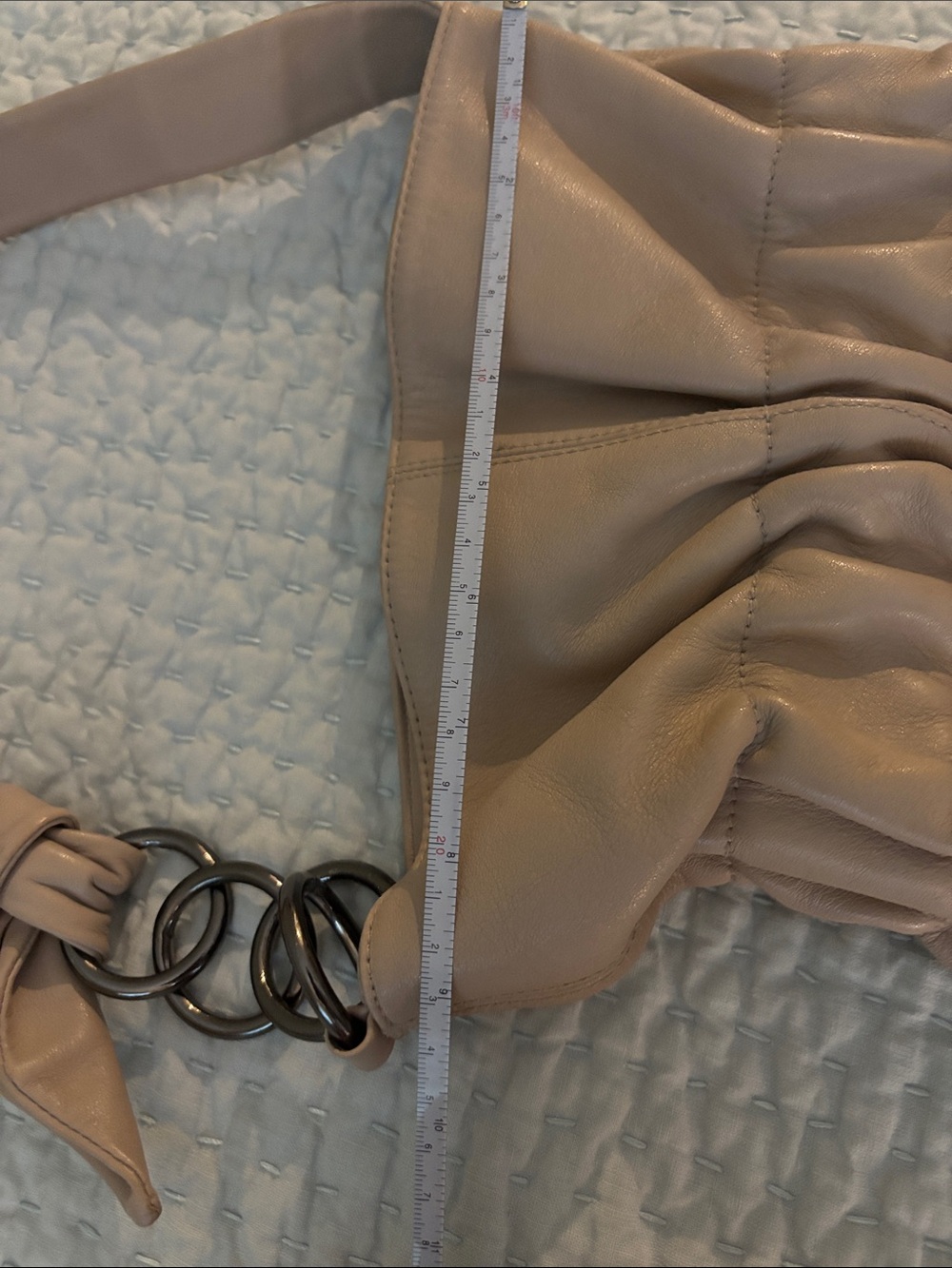 Furla Cream Shoulder Bag with Chain Accent - Picture 8 of 8